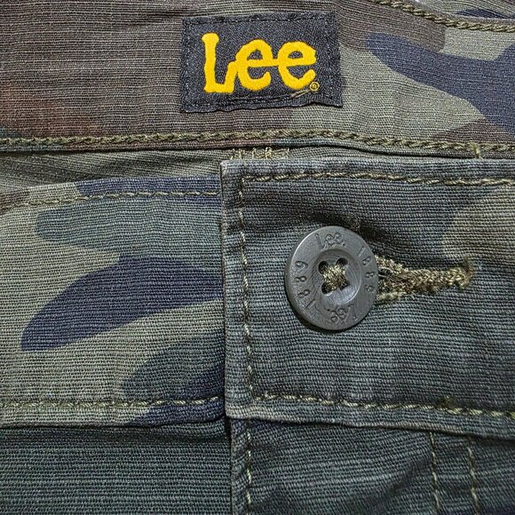 Lee Cargo Shorts Comfort Active Stretch Relaxed Fit Men's Size 46 Green Camo - Picture 6 of 8